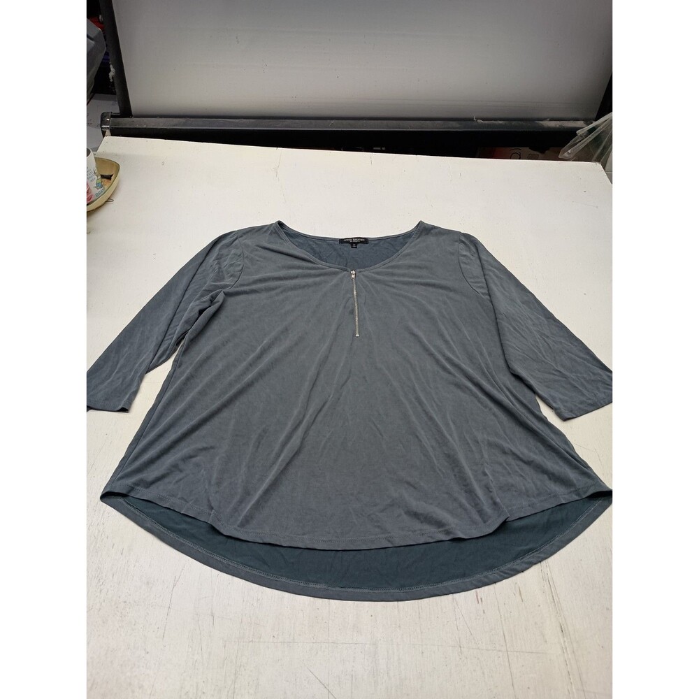 Green Envelope Los Angeles Womens 2X Green Tunic Top Flowy Stretch